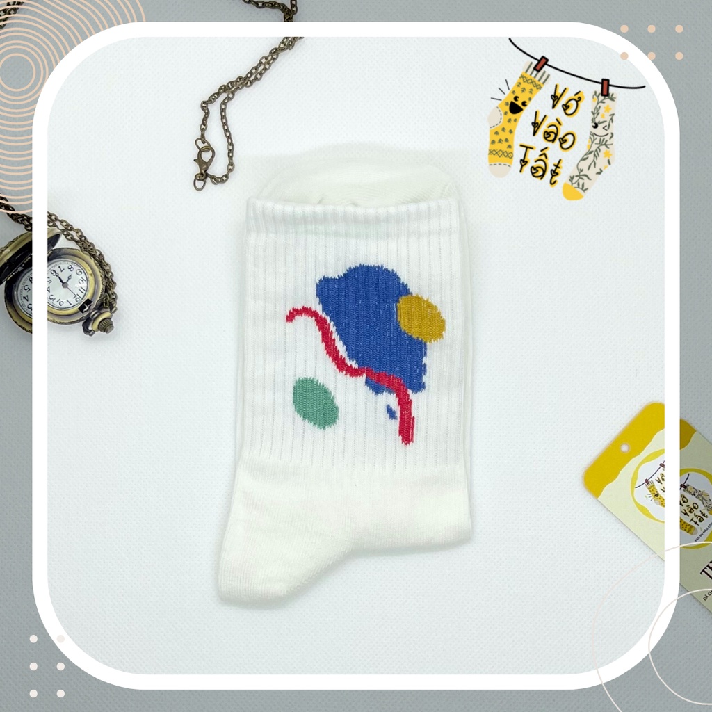 TẤT VỚ CỔ CAO TRUNG HỌA TIẾT VỆT MÀU SƠN ĐỘC ĐÁO