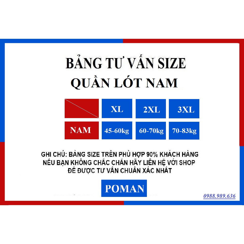 Quần Sịp Nam Thun Lạnh ICON Demin, Quần lót nam boxer thun lạnh co dãn 4 chiều SI01 - POMAN