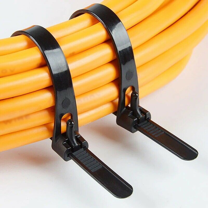 Set 100 Dây Rút Nhựa Nylon Tự Khóa Sắp Xếp Gọn Gàng Dây Cáp Có Thể Tái Sử Dụng