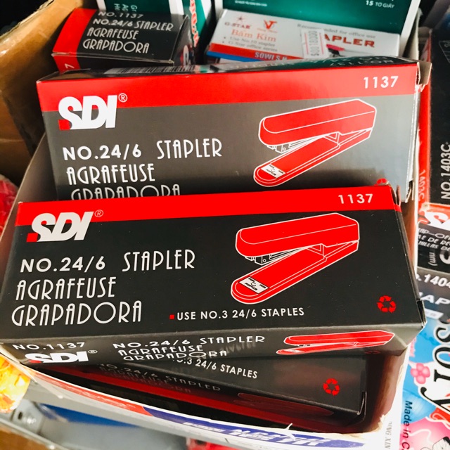 Máy bấm ghim và ghim bấm số 3 SDI - Stapler