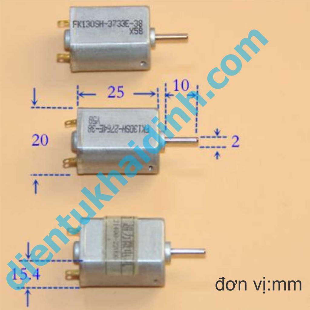 2 cái động cơ DC FK-130S-3733 3V 750mA 22000V/P, trục 2mm kde4390