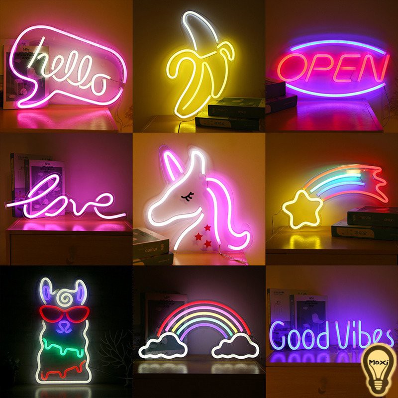 [ Có Sẵn ] Đèn LED Neon Decor Phòng Ngủ - Thích Hợp Decor Quán Bar Chill, Tiệm Cà Phê, Nhà Hàng, Homestay