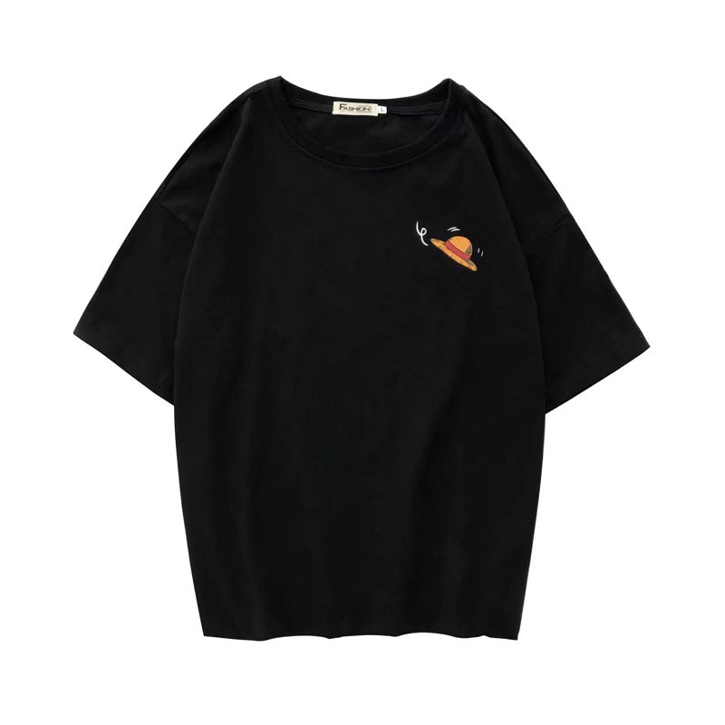 [có size 40 kg___130 ] áo phông nam tay lỡ,Áo Thun Thể Thao Tay Ngắn Cổ Tròn In Hình Luffy Hoạt Hình Phong Cách Hàn Quốc Cho Nam Size M-8XL