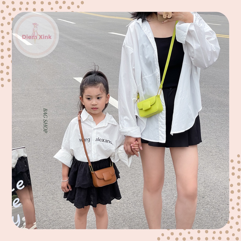Túi Xách Nữ Đeo Chéo Mini  Cao Cấp Nhiều Màu Da Pu Mềm Mại Dành Cho Mẹ Và Bé Gái - Diễm STore- T137-21