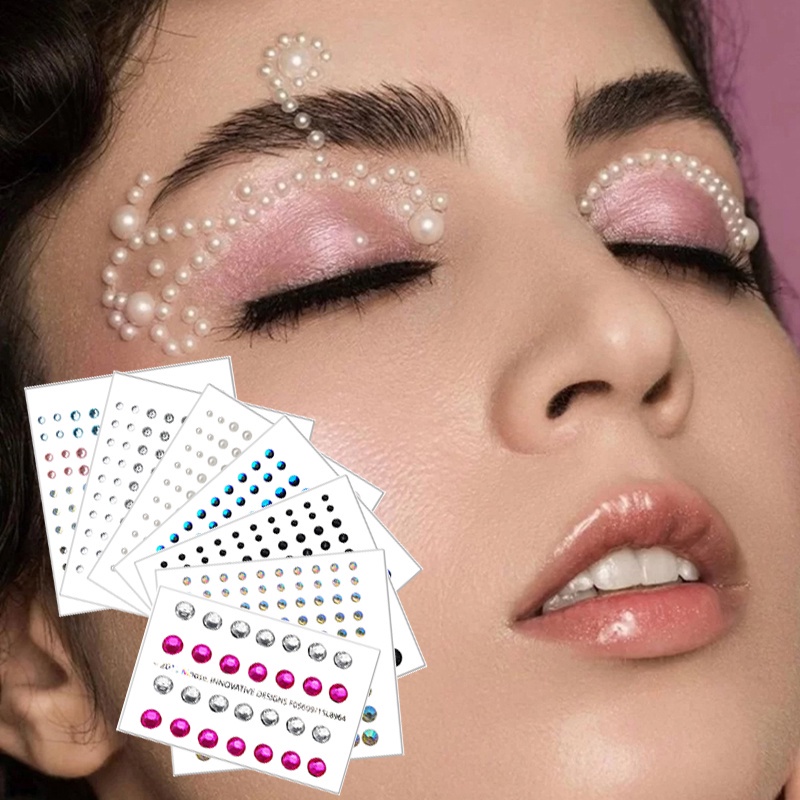 Miếng Dán Trang Trí Mắt/Mặt Tạm Thời Đính Đá 3D Lấp Lánh JP5
