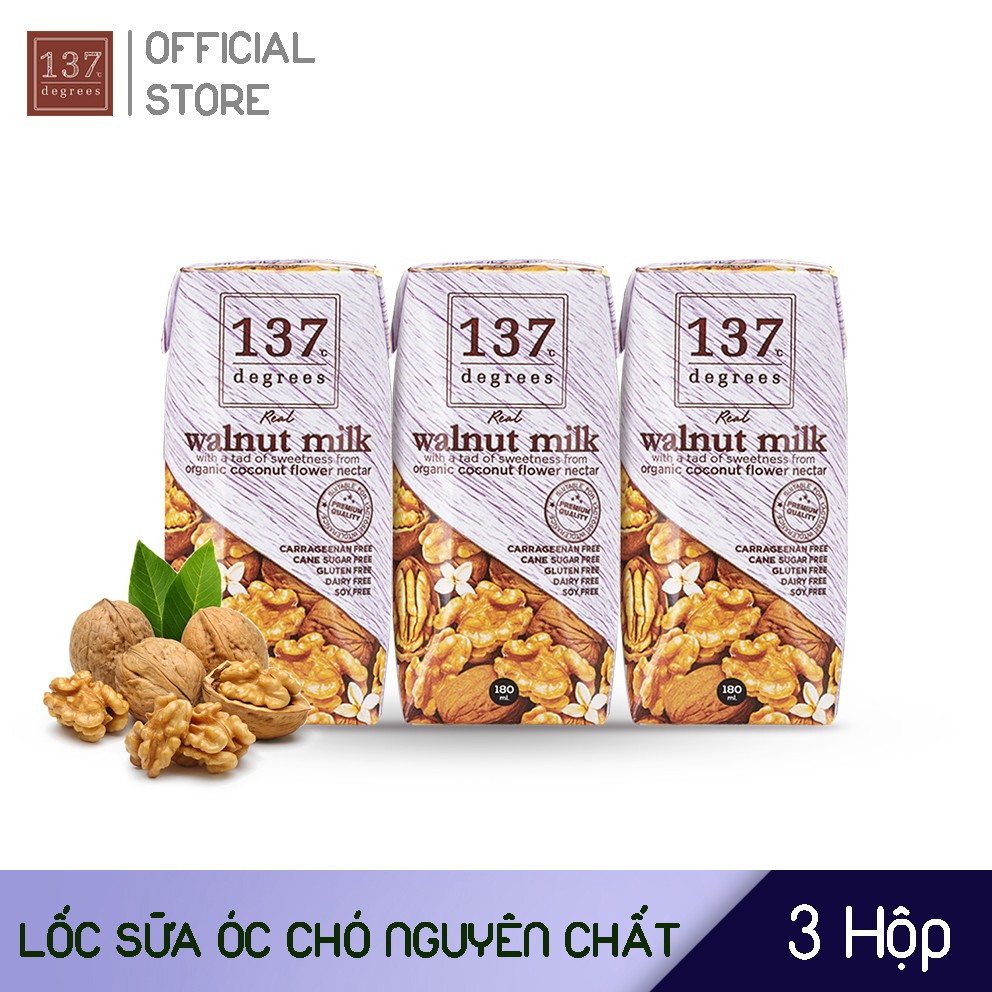 Thùng mix 6 lốc sữa hạt óc chó nguyên chất và 6 lốc sữa hạt hanh nhân nguyên chất 137 DEGREES