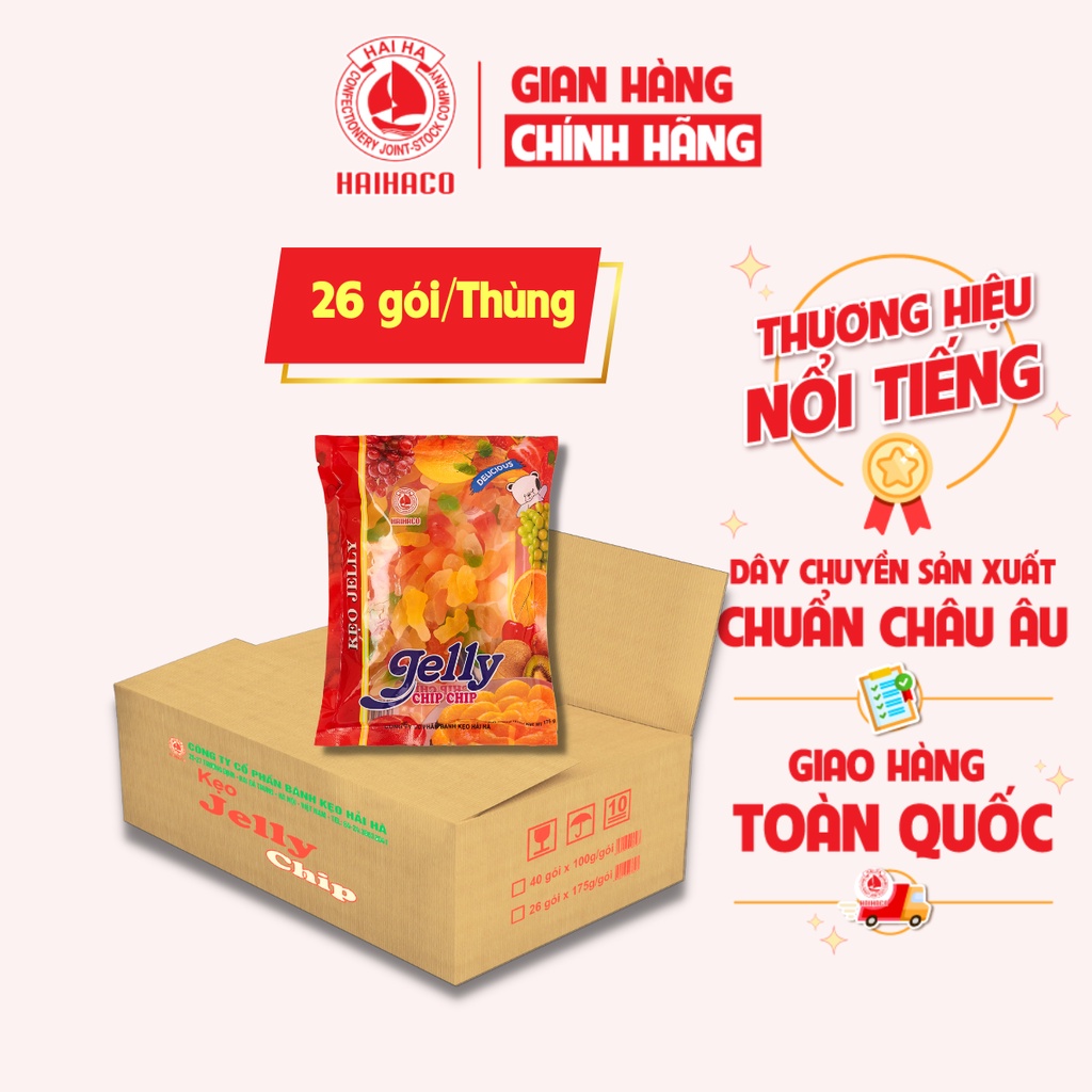 [Thùng] Kẹo Dẻo Jelly Chip Chip Túi 175g (26 Gói/ Thùng)