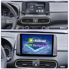 Mặt dưỡng màn hình DVD android 9” 10” HYUNDAI KONA 2018-2021 cắm jack nguồn Zin