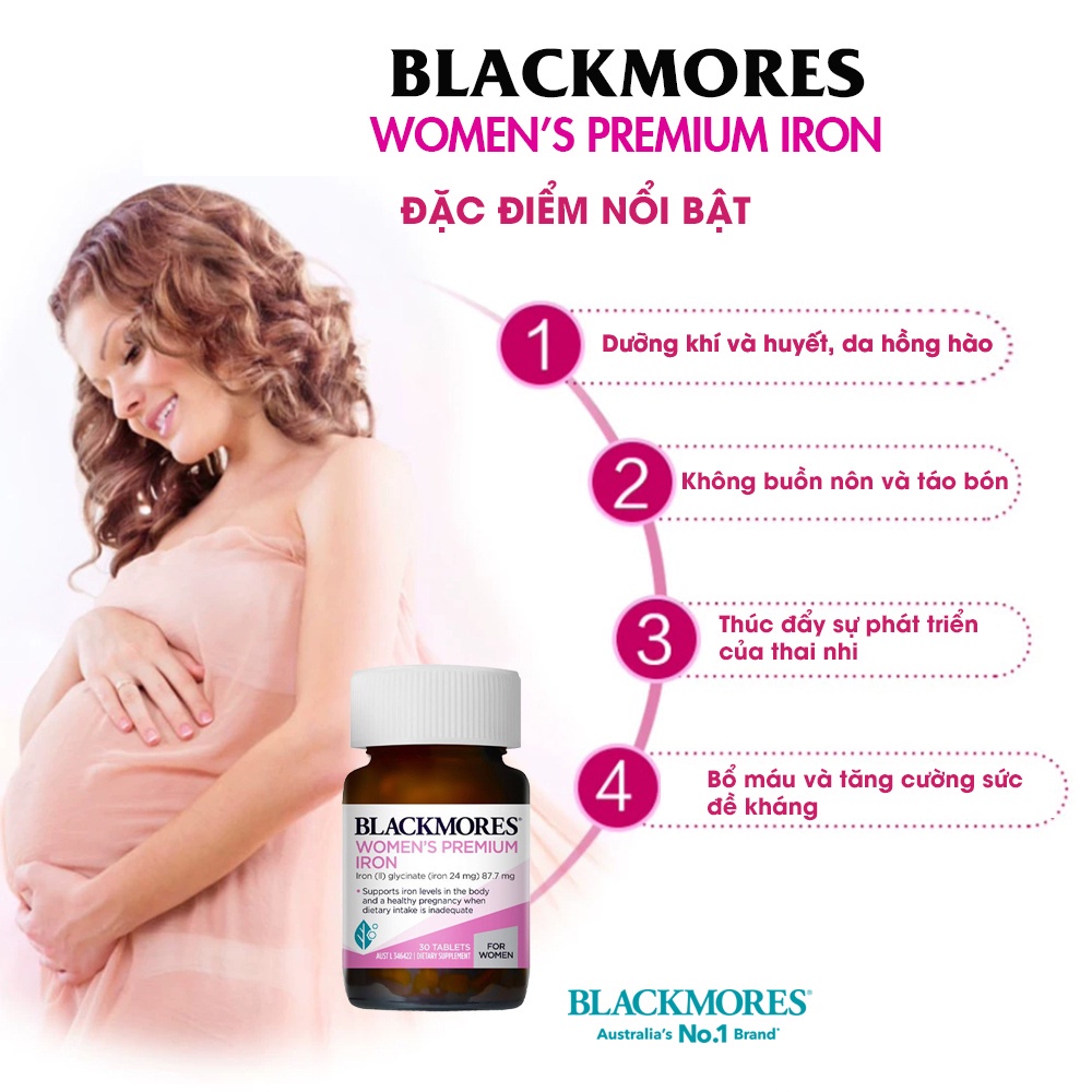 Viên sắt Blackmores cho bà bầu của Úc Blackmores Iron 30 viên