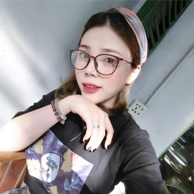 Kính mắt mèo đẹp_Gọng kính cận nhựa mảnh_Kính mắt mèo gọng nhựa Teen