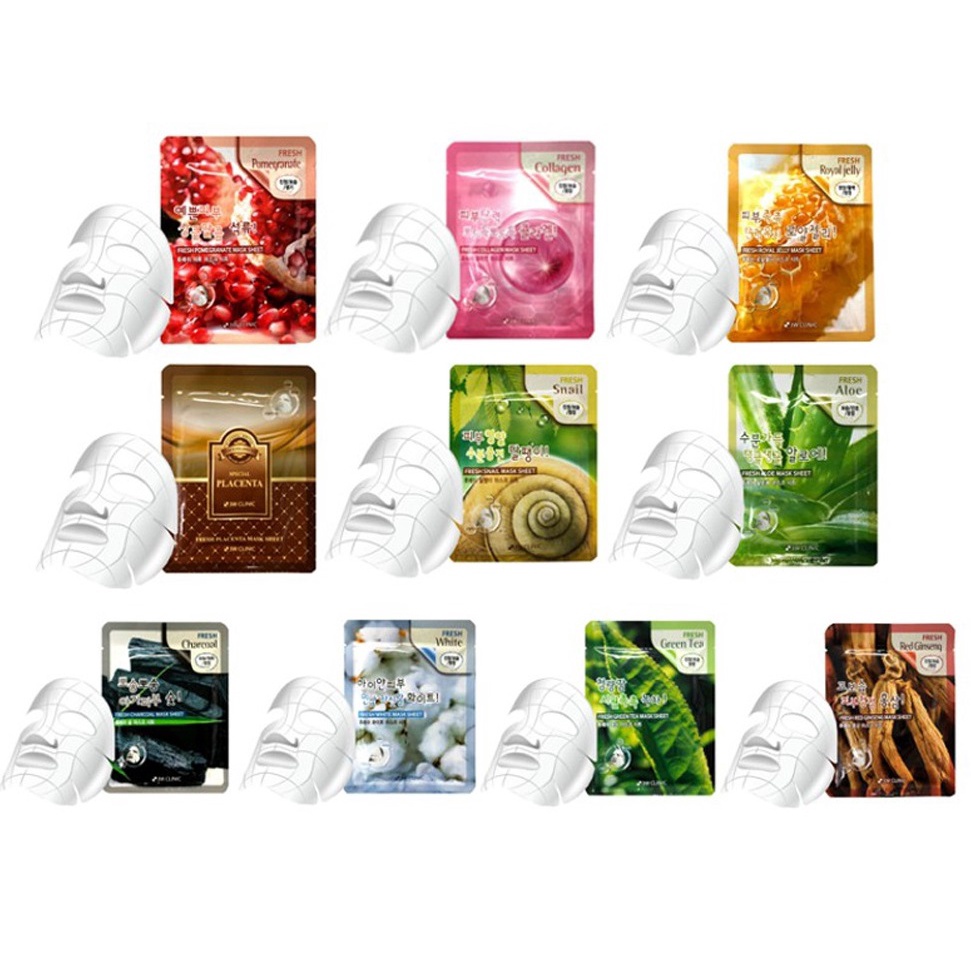 Set 10 Miếng Mặt Nạ 3W Clinic Hàn - Được Chọn Loại