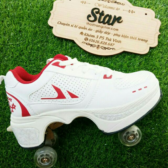 Giày patin Heelys 4 bánh gắp xếp thành giày thể thao hot trend 2022