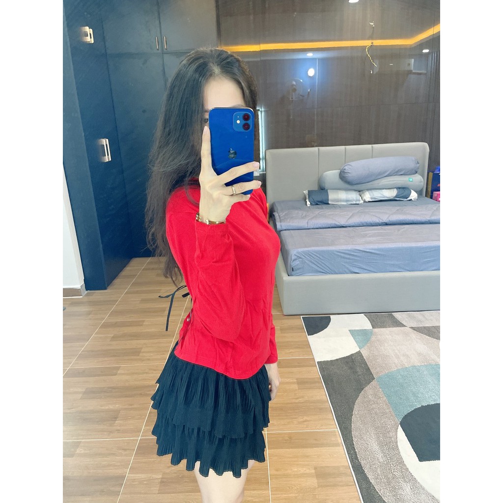 Áo Thun Tay Dài Có Thắt Ở Lưng (Hình Thật Tự Chụp) | BigBuy360 - bigbuy360.vn