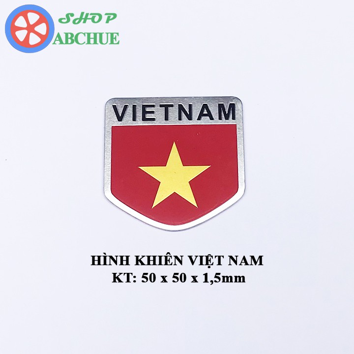 Logo Cờ Việt Nam Hợp Kim Nhôm Dán Trang Trí Ô Tô Xe Máy