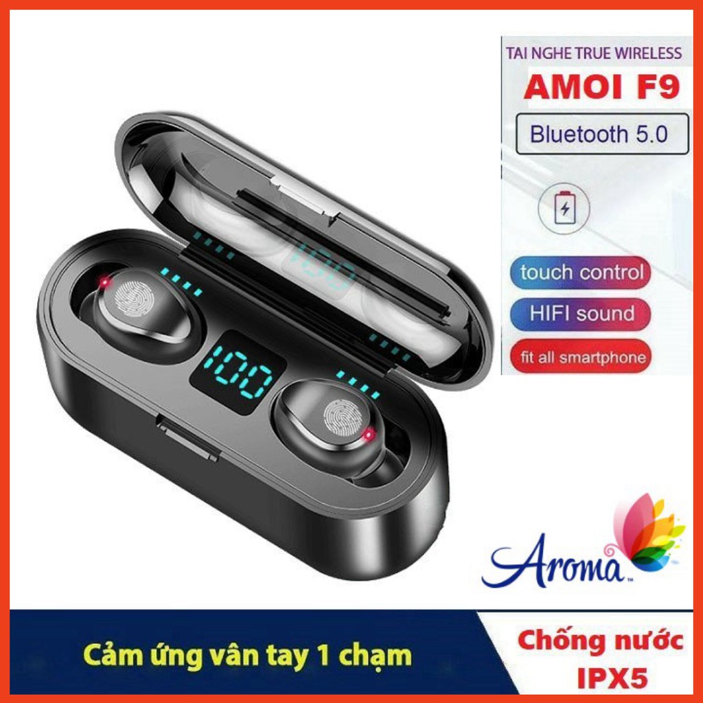 Tai nghe AMOI F9 Cảm Ứng Bluetooth 5.0 Pin 280 giờ sạc dự phòng 2000mah