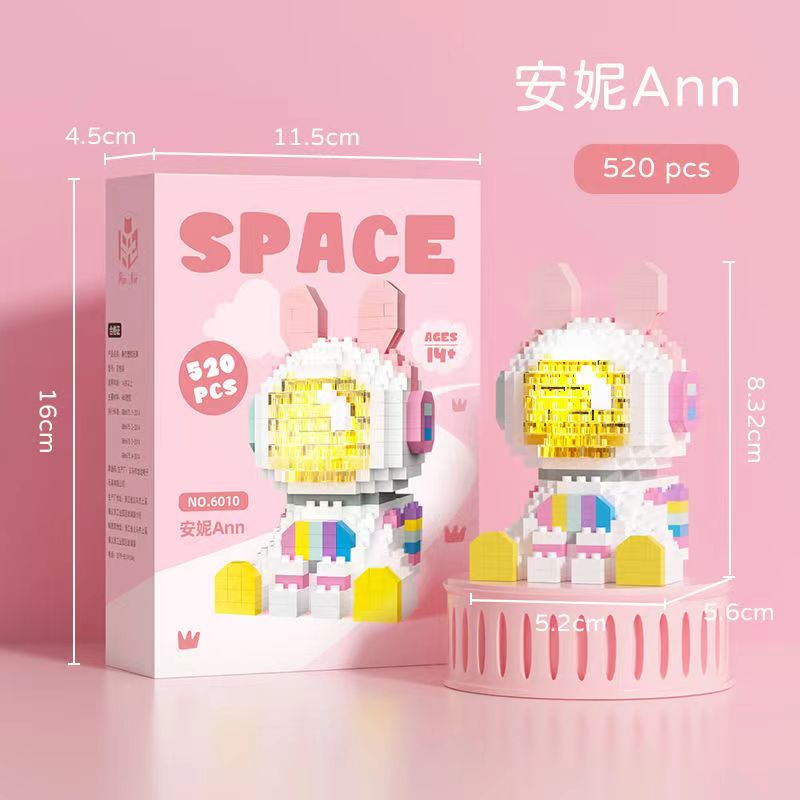 Bộ Đồ Chơi Lắp Ráp Lego Phi Hành Gia Thỏ Phi Hành Gia Màu Dạ Quang Hỗ Trợ Giáo Dục Bé