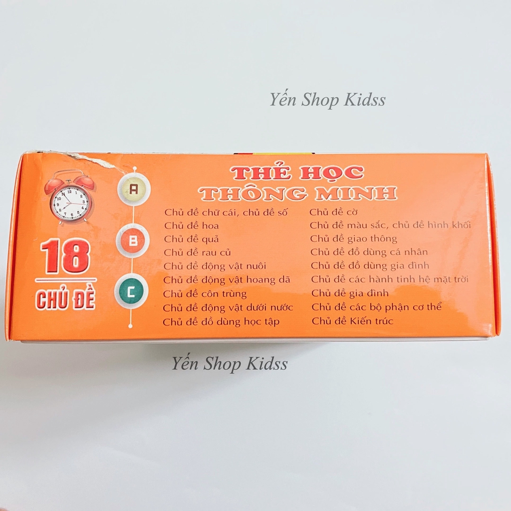 Sale !!!! Bộ Thẻ Học Thông Minh 18 Chủ Đề Loại To Song Ngữ Anh-Việt Cho Bé Từ 0-6 Tuổi_Super Sale (1277 )