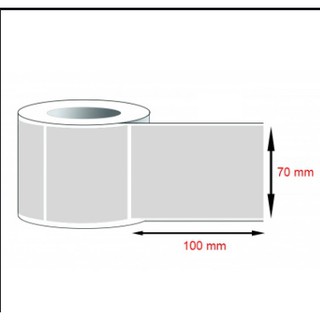 Giấy decal in nhiệt, in mã vạch khổ 70*100mm - cuộn 30m (300 tem) và cuộn 50m (500 tem)