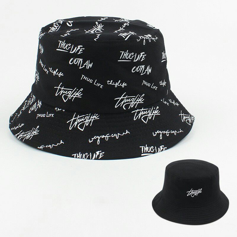 Mũ bucket vành tròn họa tiết chữ ký sử dụng hai mặt phong cách Ulzzang Unisex cực chill cá tính hàng Quảng Châu cao cấp