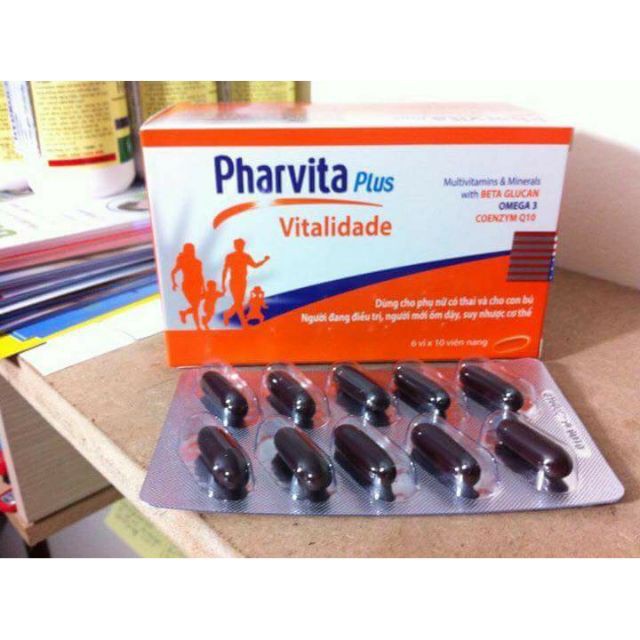 VIÊN UỐNG BỒI BỔ SỨC KHỎE PHARVITA PLUS, TĂNG CƯỜNG SỨC ĐỀ KHÁNG, TĂNG CƯỜNG THỂ LỰC BỔ SUNG CÁC VITAMIN - HỘP 60 VIÊN