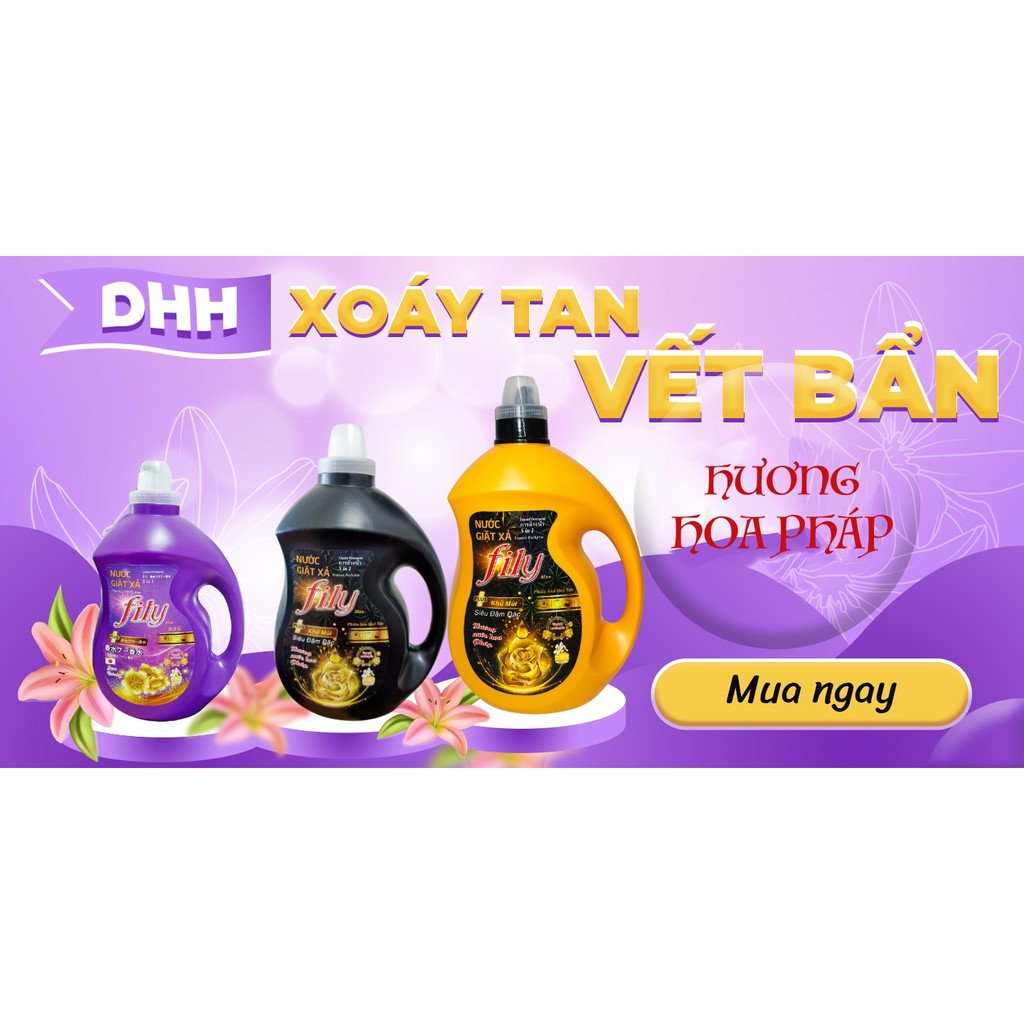 Nước Giặt Xả Hương hoa pháp FILY Vàng 3,5 Lít Hương Thơm Bền Lâu Suốt 24h