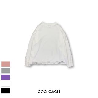 Áo nỉ basic rách gấu AD923