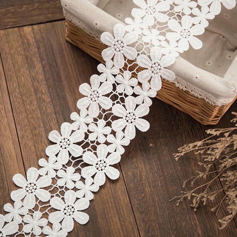 Cuộn Vải Ren Thêu Trang Trí Dài 1 Yard Rộng 11CM