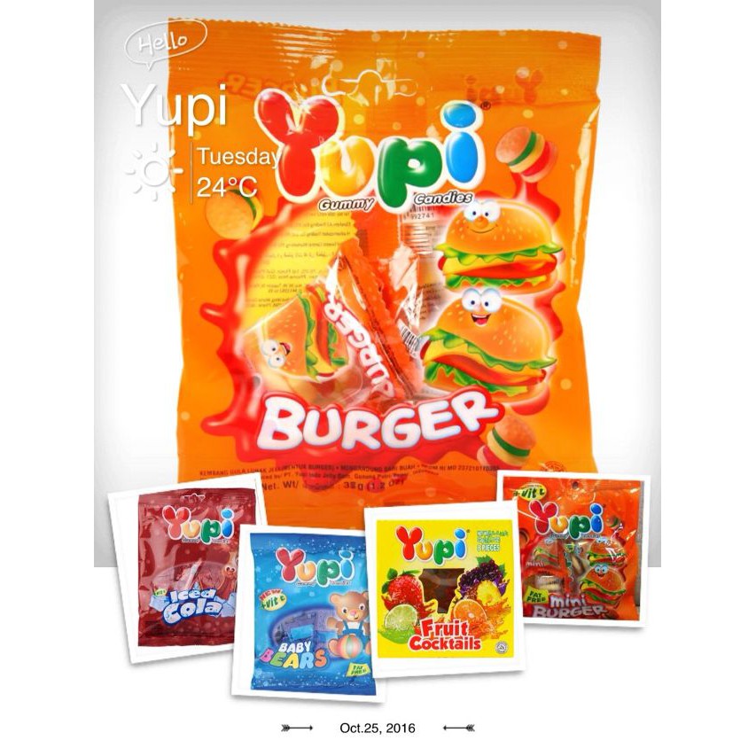 Kẹo dẻo yupi burger 96g