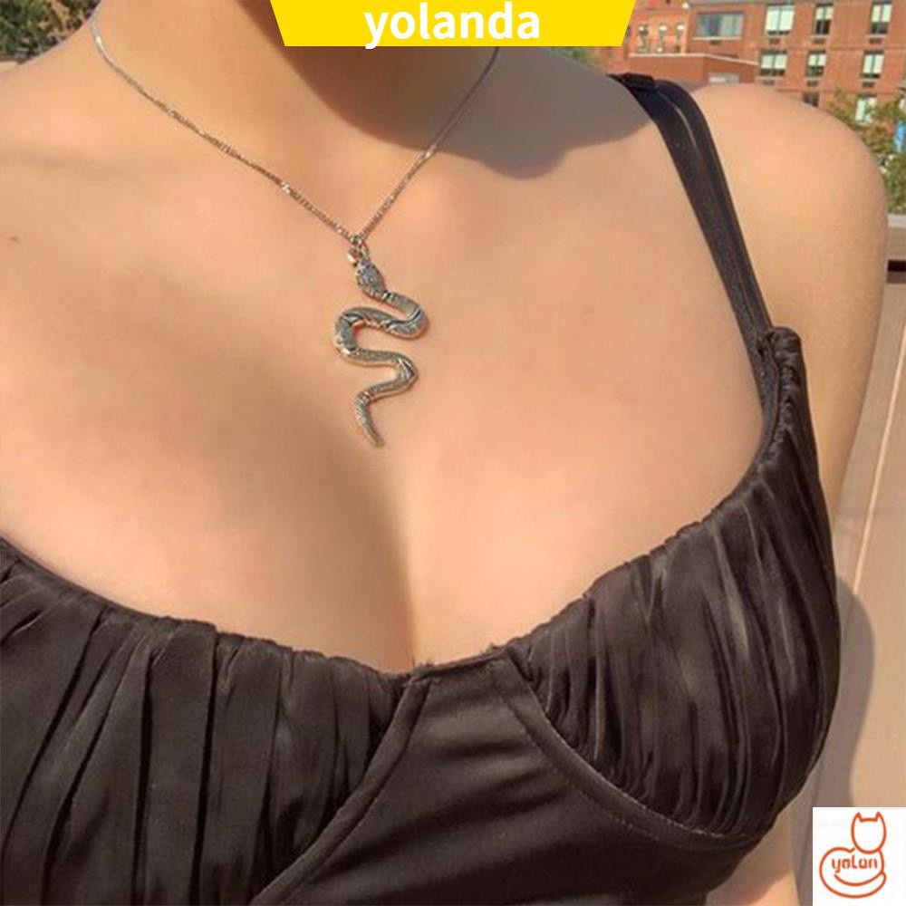 Vòng cổ thép không gỉ mặt hình rắn nhiều màu sắc thời trang Boho cổ điển sành điệu cho nam và nữ