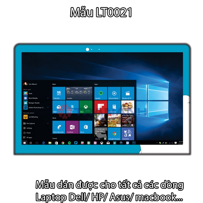 Miếng Dán Laptop - Mẫu LT021 hình gấu trắng cute - Dán cho Dell, Hp, Asus, Lenovo, Acer, MSI, Surface,Vaio, Macbook