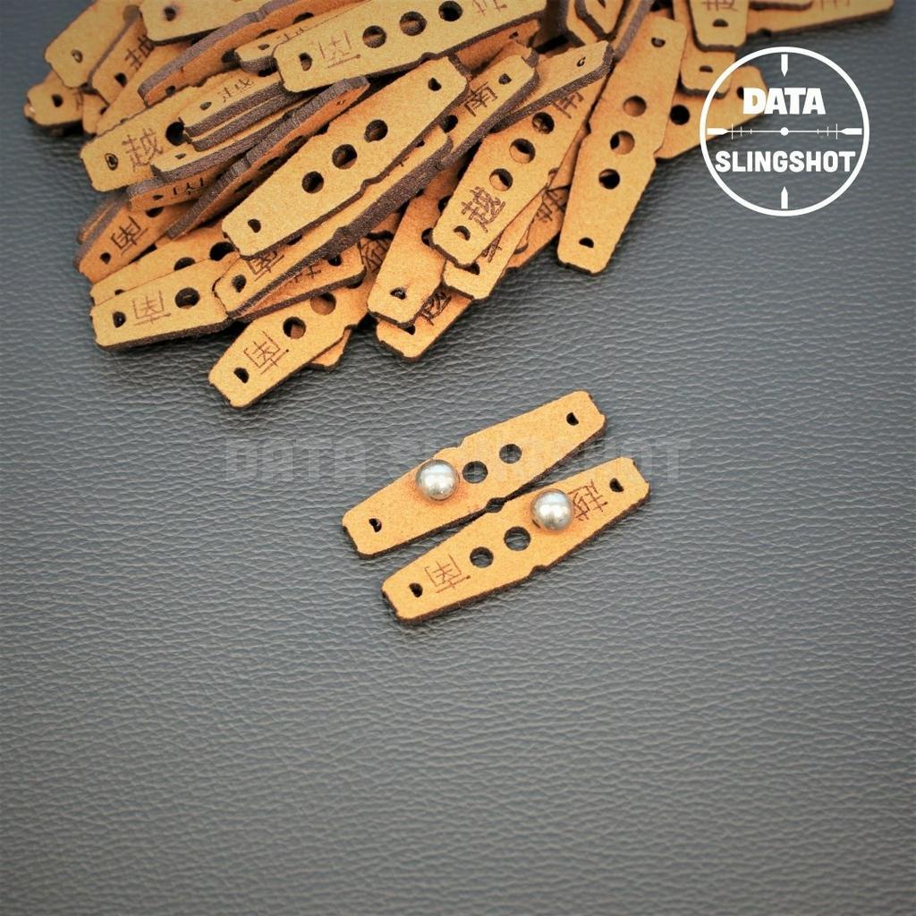 Miếng Da Ná Cao Su 3 Lỗ DT15 Vàng Chữ Tàu dùng cho bi 7mm 6.35mm 7.5mm chống trơn - DATA SlingShot