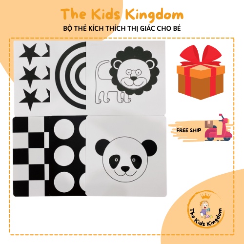Flashcard cho bé, thẻ học Glenn Doman kích thích thị giác cho trẻ sơ sinh - The Kids Kingdom (Thẻ đen trắng)