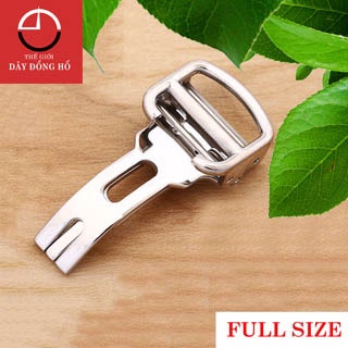 Khóa bướm đồng hồ gập cartier màu bạc - khóa đồng hồ dây da thép không gỉ 316 khóa cartier 3111kp