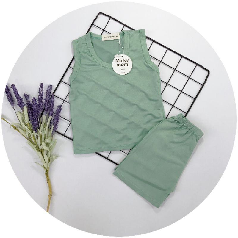 (Sale) Bộ ba lỗ trơn thun lạnh cho bé trai bé gái 6-17kg