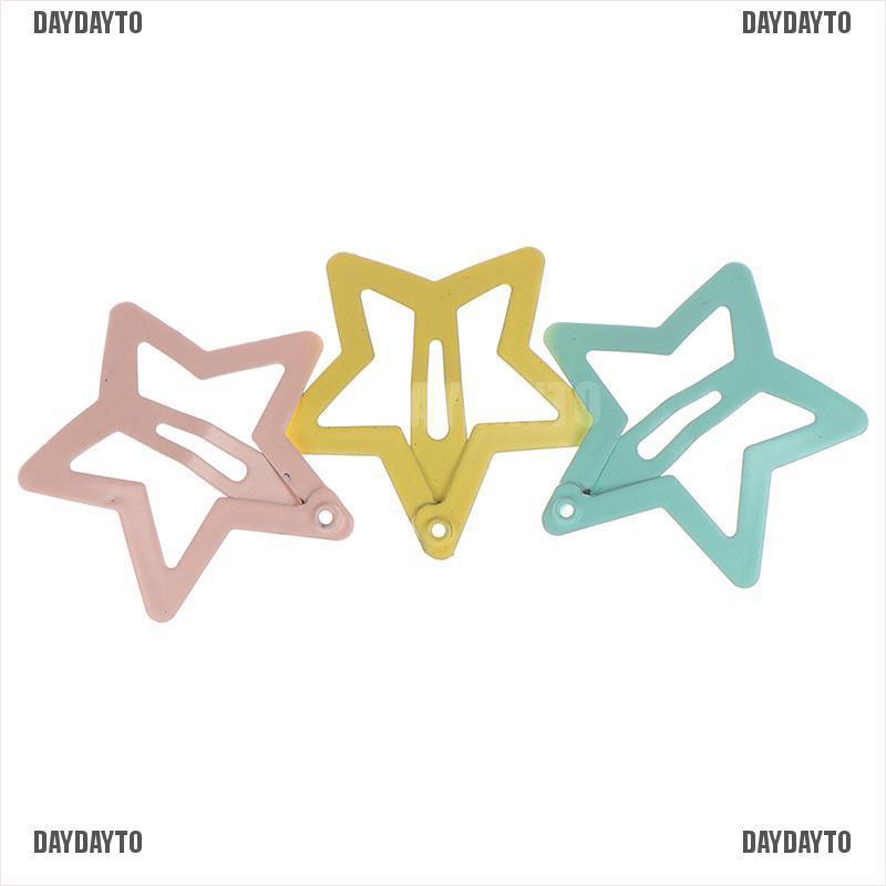 Bộ 6 Kẹp Tóc Hình Ngôi Sao Bằng Kim Loại Dễ Thương Cho Bé Gái