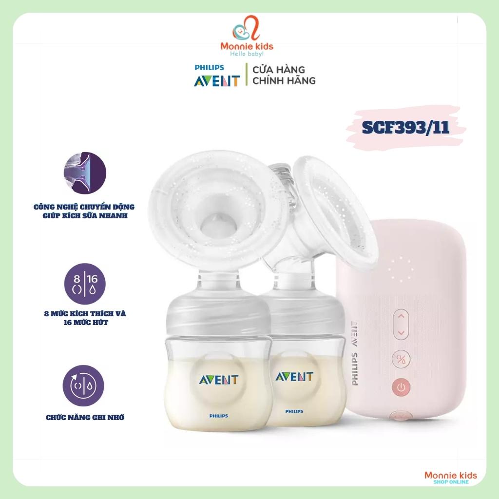 Máy hút sữa điện đôi Philips Avent Eureka Plus SCF393/11, máy vắt sữa cho mẹ - Monnie Kids