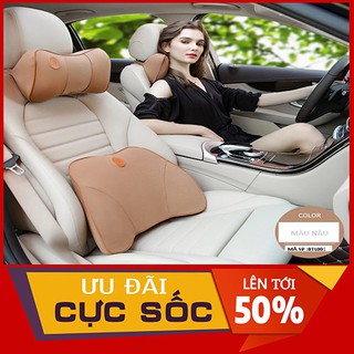 [HÀNG CAO CẤP]  Gối tựa đầu và tựa lưng ô tô,xe hơi chất liệu Cao Su Non Cao Cấp-SIÊU ĐÀN HỒI