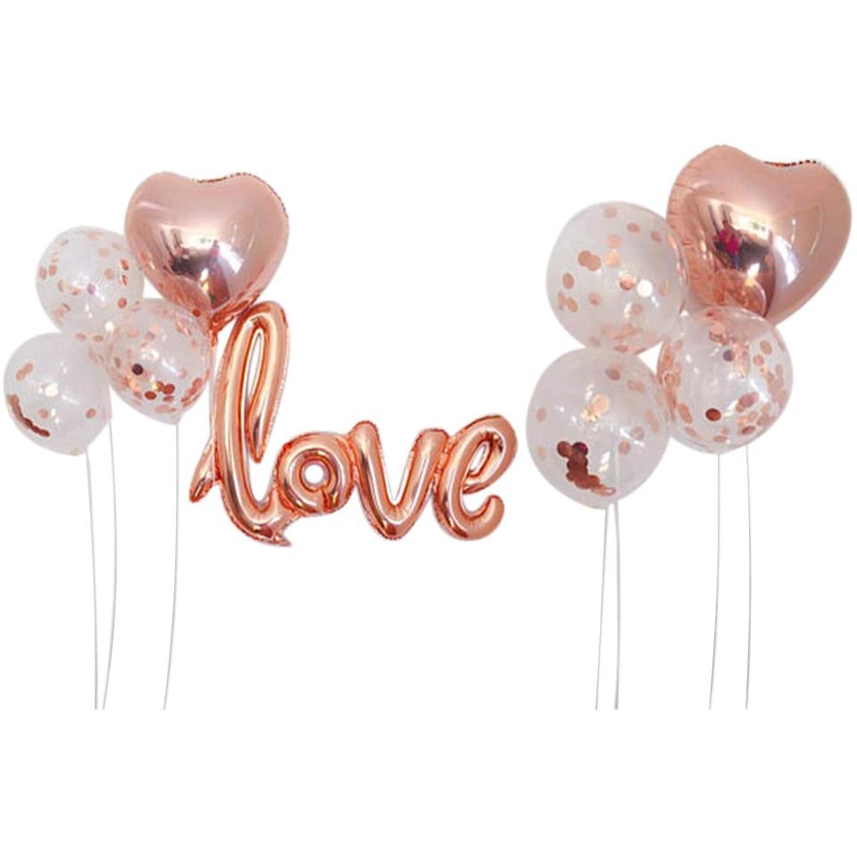 Set 9 Bong Bóng Lá Nhôm Hình Chữ LOVE Nhiều Màu Trang Trí Tiệc Cưới
