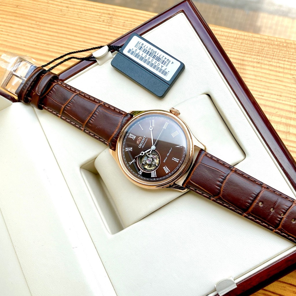 Đồng hồ Nam Orient Caballero Automatic FAG00001T0 Hở tim,Mặt nâu-Máy cơ tự động-Dây da nâu cao cấp-Size 42mm