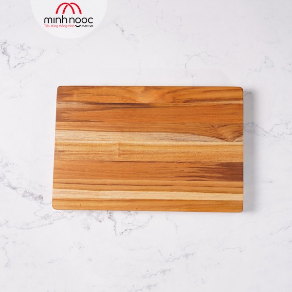 [Chính hãng] Thớt gỗ Teak ghép ngang, hình chữ nhật 20x30x2,5 cm - MSP CG01. Dùng cắt, thái, khay trưng bày thực phẩm.
