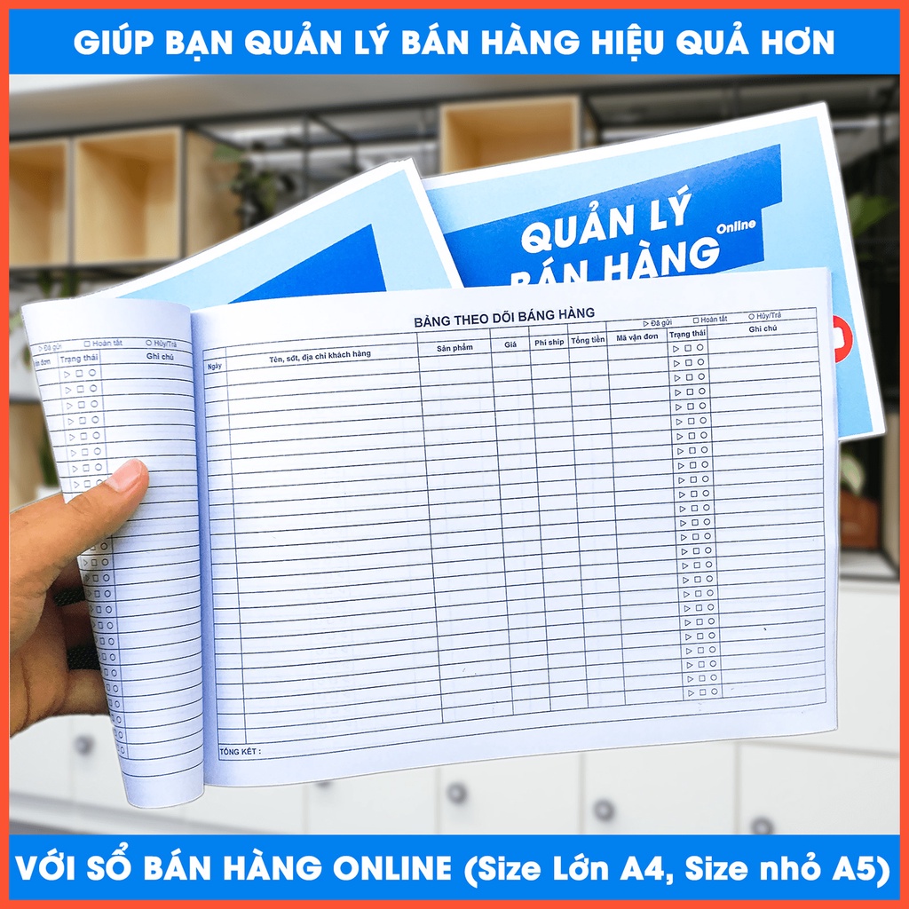 Sổ Quản Lý Bán Hàng / Sổ bán hàng Online / Sổ Nhập Hàng A4 A5 - Sổ tay giúp quản lý bán hàng hiệu quả hơn