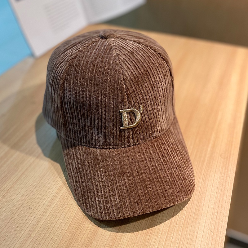 Mũ Lưỡi Trai Vải Nhung Thêu Chữ D Phong Cách Hàn Quốc Thời Trang Mùa Thu