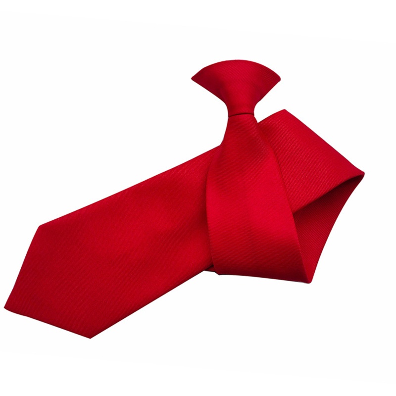Cà Vạt Đồng Phục Học Sinh / Nhân Viên Cảnh Sát Màu Trơn Dạng Kẹp Đơn Giản Cho Nam Và Nữ