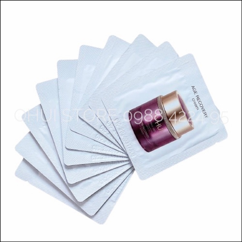 Combo 10 gói kem dưỡng chống lão hóa giảm nếp nắn OHUI Tím Age Recovery Cream 1ml