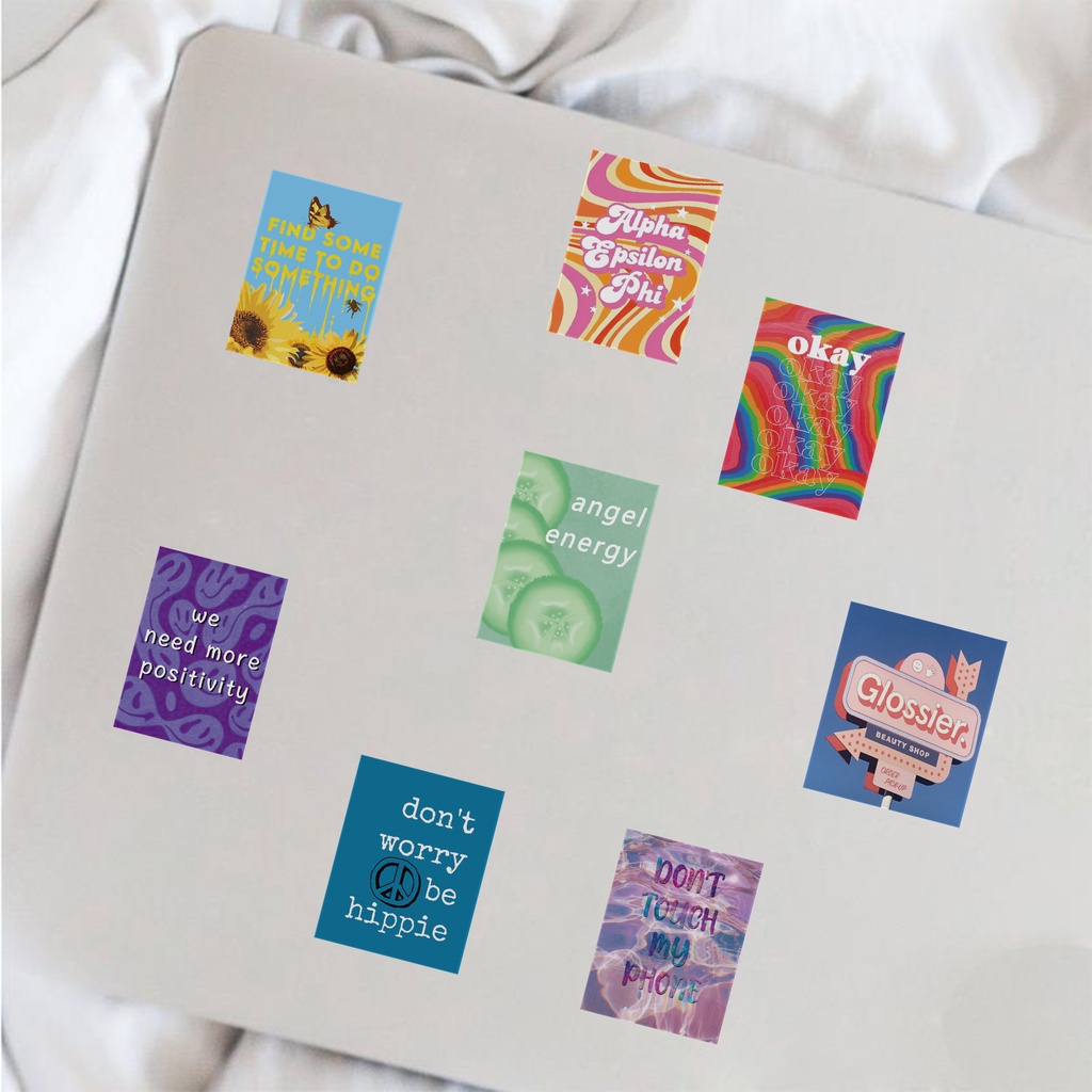 Set 50 miếng dán trang trí nhiều mẫu xinh xắn chống thấm nước