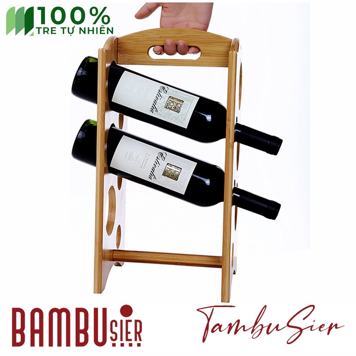 [BAMBOO] Kệ rượu vang gỗ tre tự nhiên - giá để rượu vang bằng gỗ tre cao cấp [MASSETO]