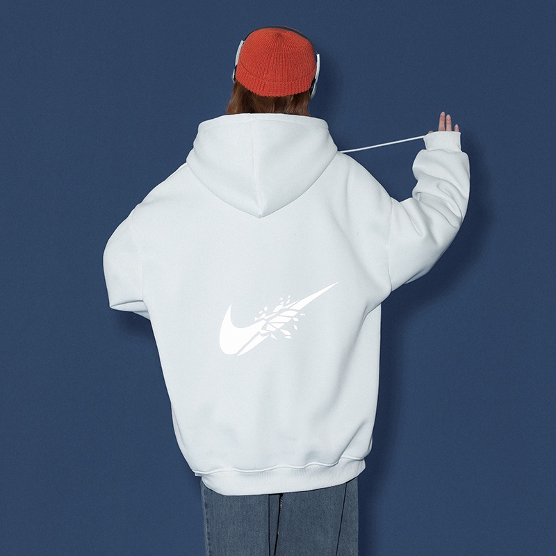 Áo hoodie thể thao Ifnicefuture dáng rộng đơn giản thời trang mới có mũ phản quang cho nam và nữ