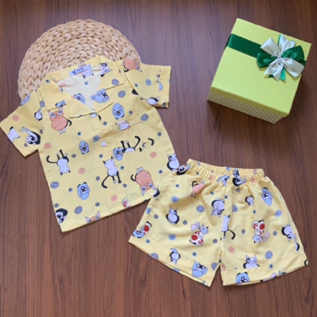 Bộ Pijama mặc nhà họa tiết tay ngắn quần đùi cho bé trai (12-30kg)