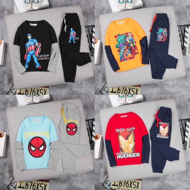 Bộ dài tay bé trai nối cotton mềm 2-7(10-24kg)