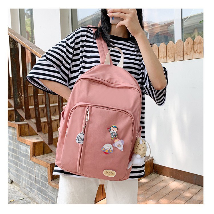 Balo Ulzzang đi học chống thấm khóa dọc dễ thương BAG U MET155